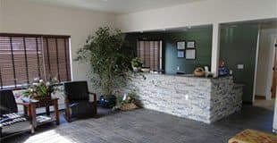 The hospital's reception and waiting area